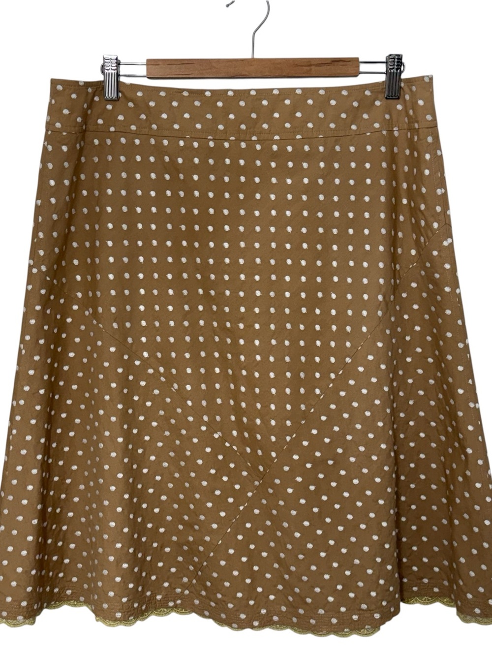 Sigrid Olsen Collection Women's Vintage Polka‎ Dot A-Line Skirt, Taupe, Size: 14